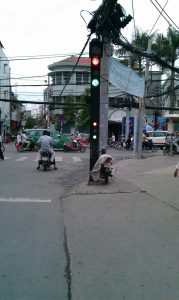 Go, No Go, Traffic light in Saigon, Vietnam