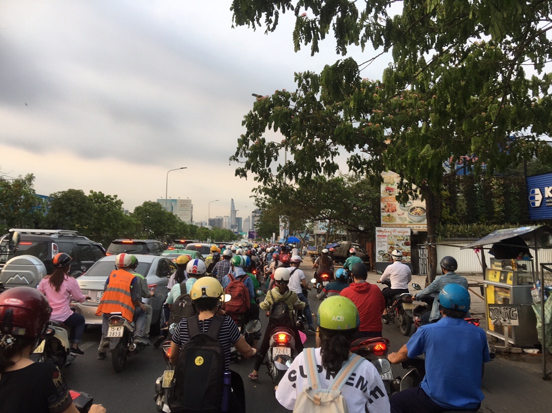 Traffic Jam in District 7 Saigon 