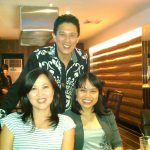 Evelyn and Thuy with the owner of Vicki's Teppanyaki, Harry